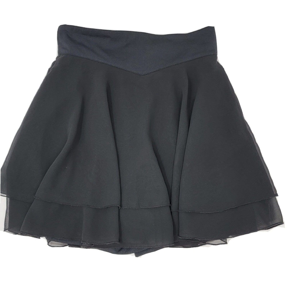 YS Yes Girl Size 9 Ruffle Layered Tiered Mini Skort Dance Ballet Funk Black